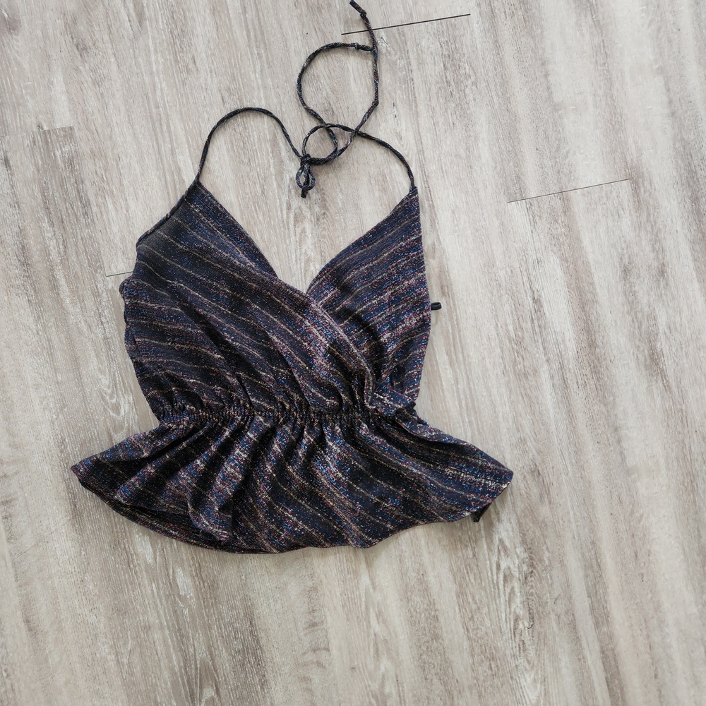 Vintage Vassarette Black and Gold Striped Camisole